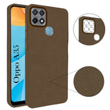 For Oppo A35 Back Cover Case (Glass Like Camera Protection | Leather Feel | Minimalist Professional Grip)