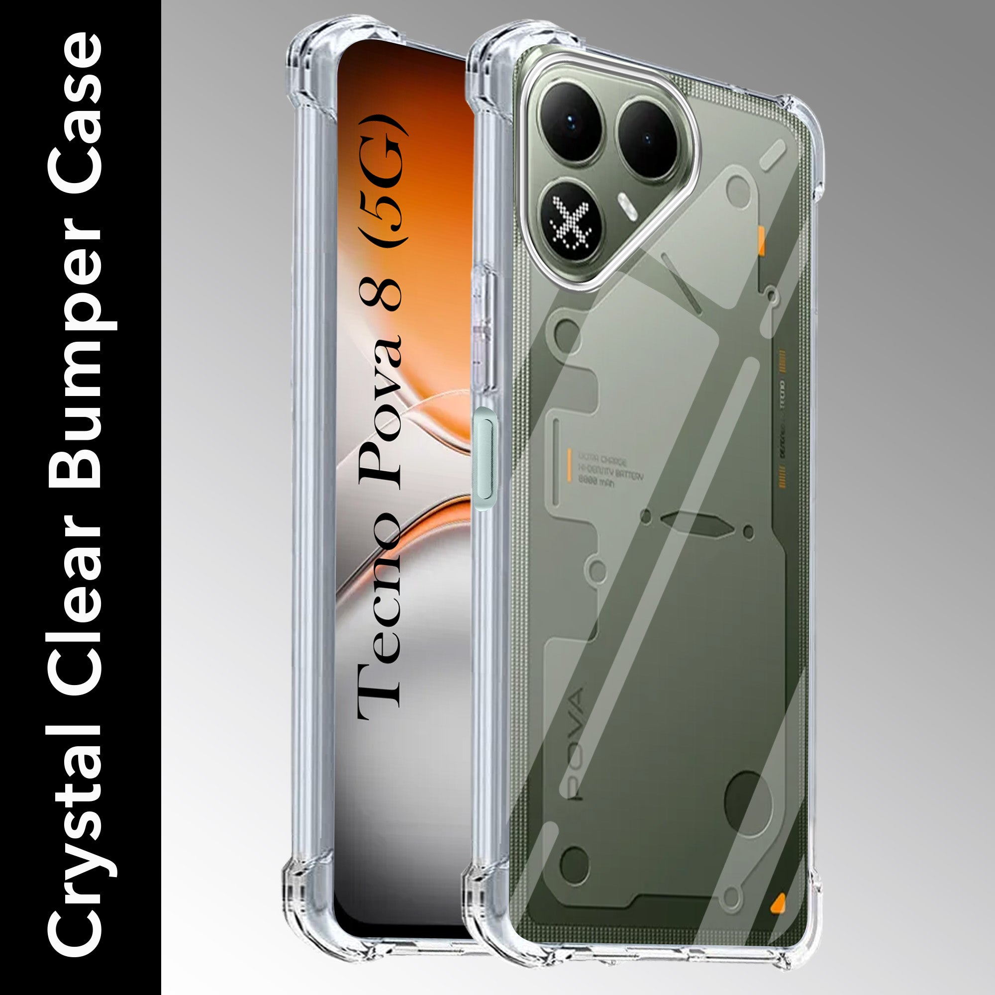For Tecno Pova 8 Back Cover Case Shockproof Crystal-Clear (Drop & Camera Protection | Hard Polycarbonate)