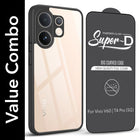 For Vivo V60 | Vivo T4 Pro Combo with Back Cover and 9H Tempered Glass (Lifetime Anti-Yellow | Crystal Clear Shockproof | Oleophobic Coating Screen Glass)