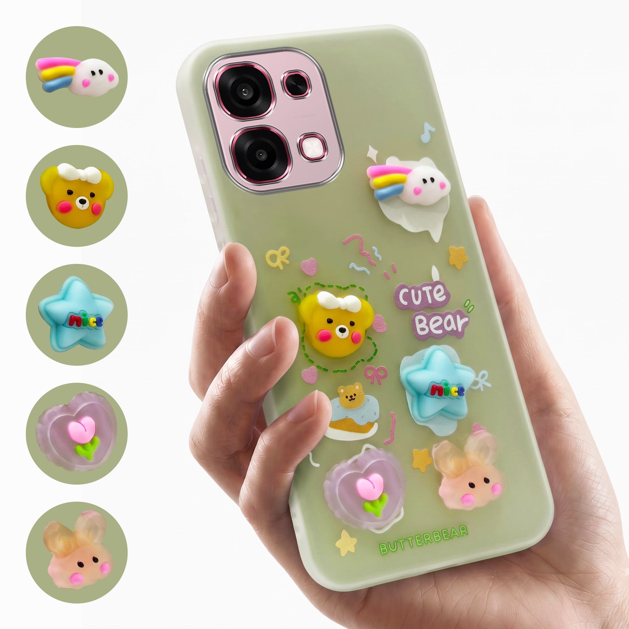 For Oppo F31 5G | Oppo F33 5G Back Cover Case (3D Cute Cartoons | Hard Back Side Soft | Matte Premium Finish | HD Printing)