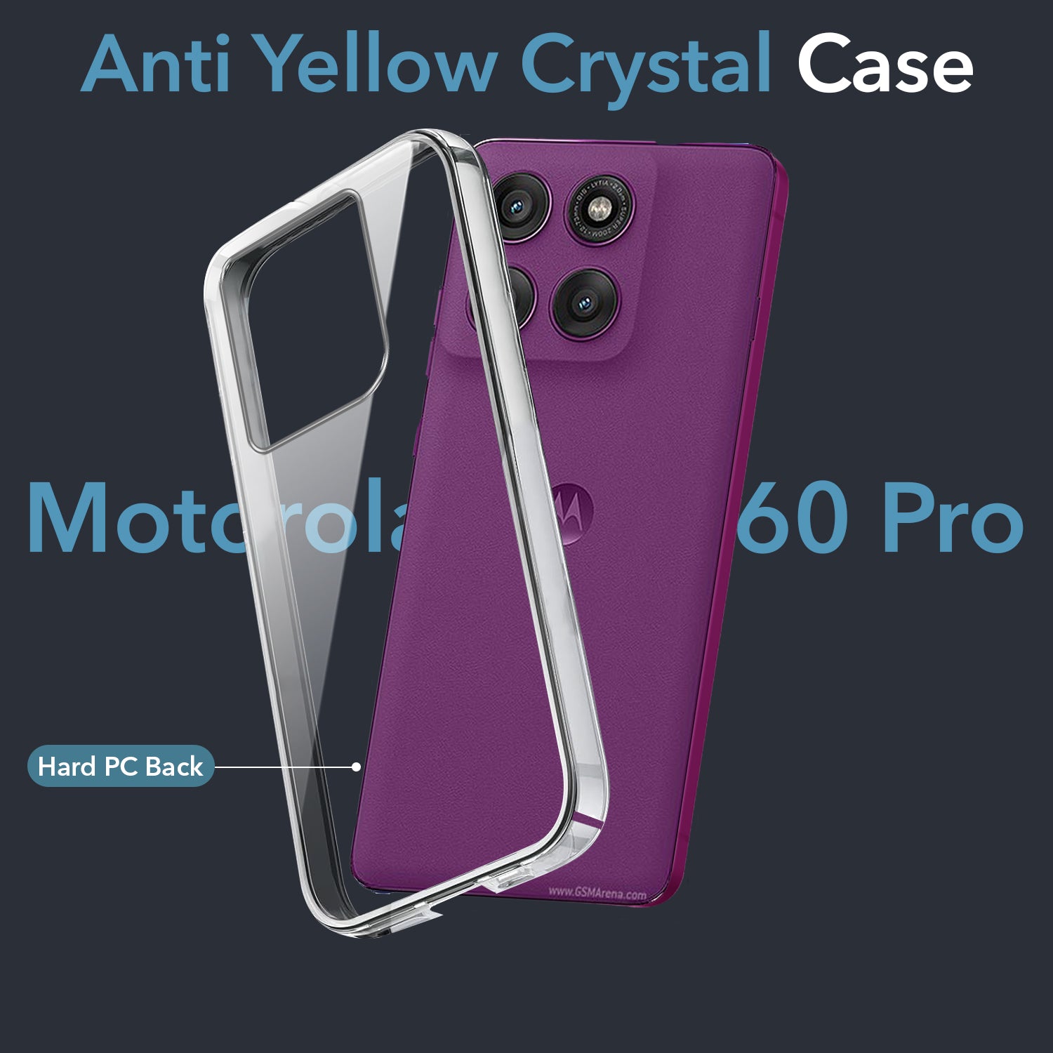 For Motorola Moto Edge 60 Pro Back Cover Case (Hard Anti Yellow Clear Case | Sleek Hard Crystal Clear | Drop & Camera Protection | Shockproof Polycarbonate)