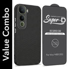 For Vivo Y400 Combo with Back Cover and 9H Tempered Glass (Liquid Silicone | Camera Protection | Oleophobic Coating Screen Glass)