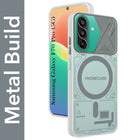 For Samsung Galaxy F70 Pro 5G Metallic Back Cover Case (Metallic Camera Protection & Buttons | Translucent Milky Shade | Hard Polycarbonate)