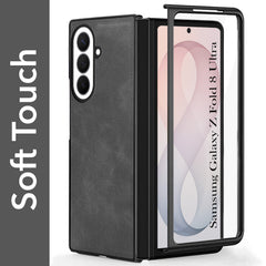 For Samsung Galaxy Z Fold 8 Ultra Back Case Cover Premium Genuine Leather (Integrated Front Screen Protector | Inside Microfiber Cloth)
