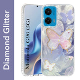 For Motorola Moto G96 Back Cover Case (Luxury Floral Glitter Cute Butterfly | Diamond Studded Camera Bump | Girls & Women Design)
