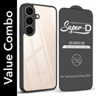 For Samsung Galaxy S26 Plus Combo with Back Cover and 9H Tempered Glass (Lifetime Anti-Yellow | Crystal Clear Shockproof | Oleophobic Coating Screen Glass)