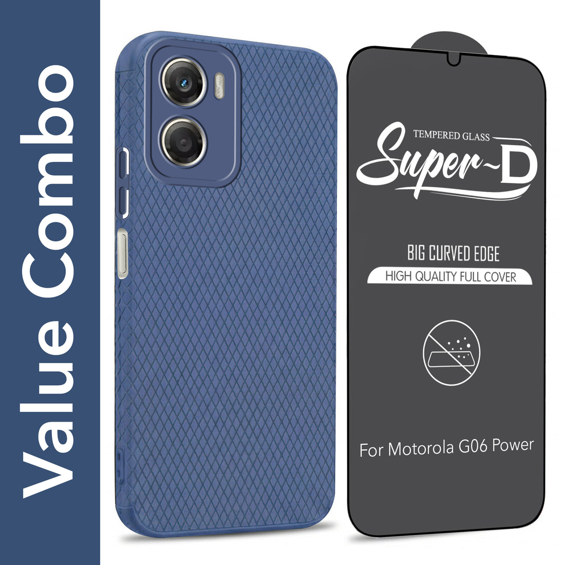 For Motorola Moto G06 Power Combo with Back Cover and 9H Tempered Glass (Liquid Silicone | Camera Protection | Oleophobic Coating Screen Glass)