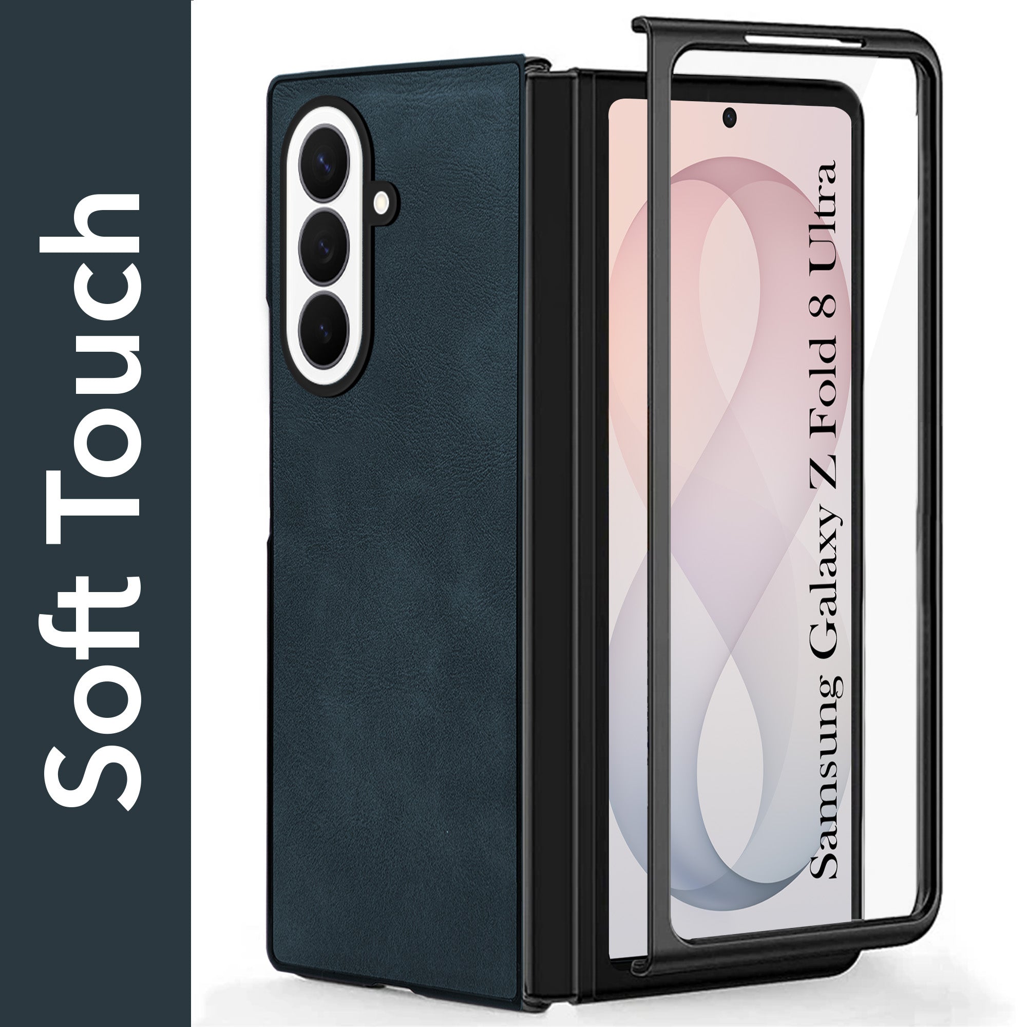 For Samsung Galaxy Z Fold 8 Ultra Back Case Cover Premium Genuine Leather (Integrated Front Screen Protector | Inside Microfiber Cloth)