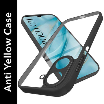 For Poco C71 Back Cover Case Ultra-Hybrid (Lifetime Anti Yellow | Anti Scratch | Crystal Clear Shockproof)