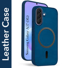 For Samsung Galaxy A57 5G Back Cover Case Leather Finish (MagSafe Compatible Wireless Charging | Soft Touch | Camera Bump Protection)