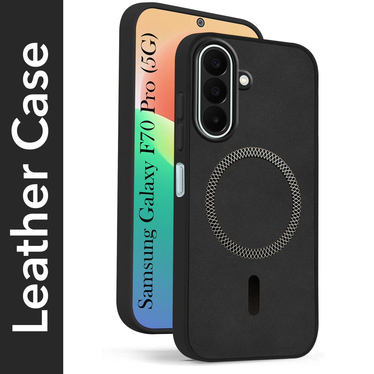 For Samsung Galaxy F70 Pro 5G Back Cover Case Leather Finish (MagSafe Compatible Wireless Charging | Soft Touch | Camera Bump Protection)