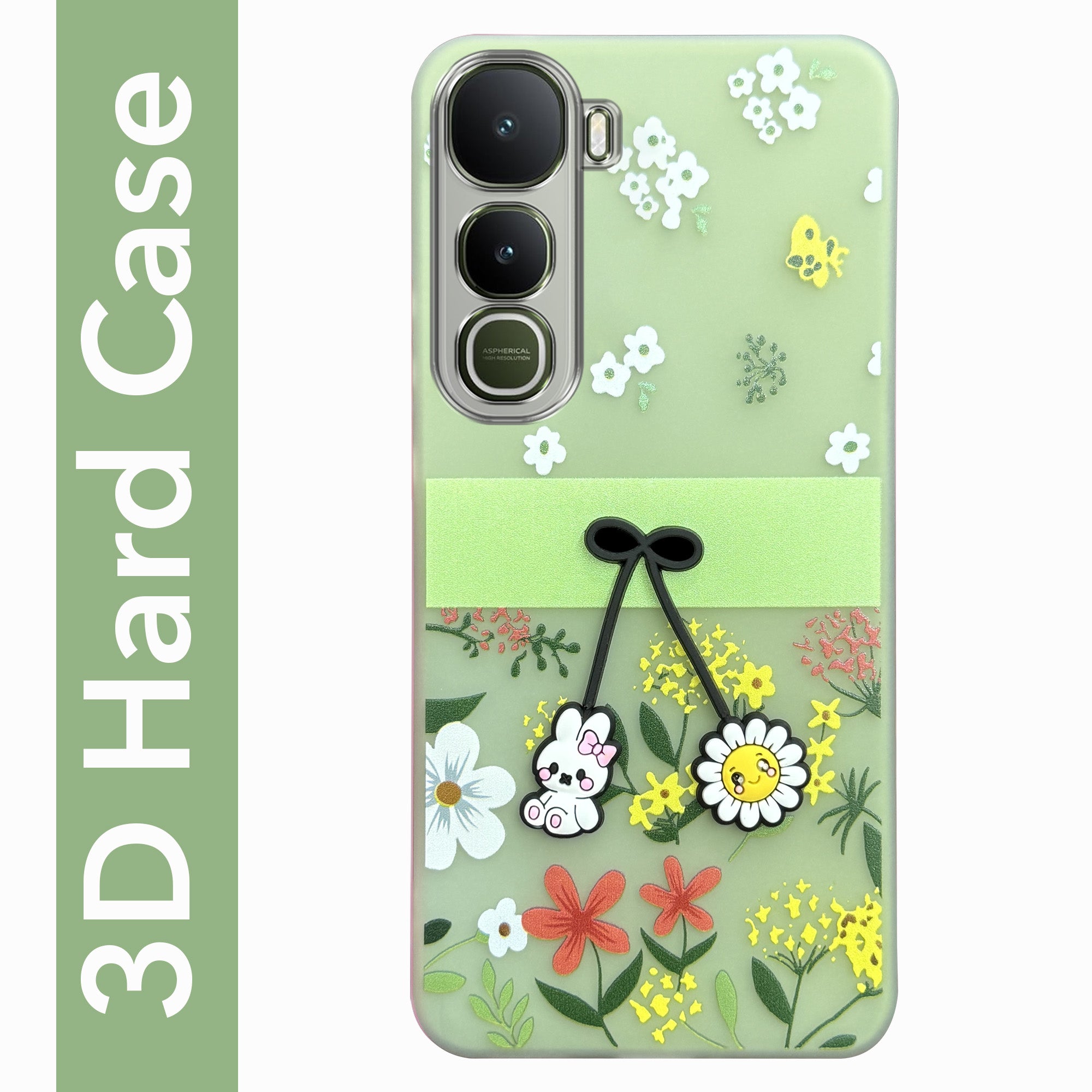 For Vivo Y400 Back Cover Case (3D Cute Cartoons | Hard Back Side Soft | atte Premium Finish | HD Printing)