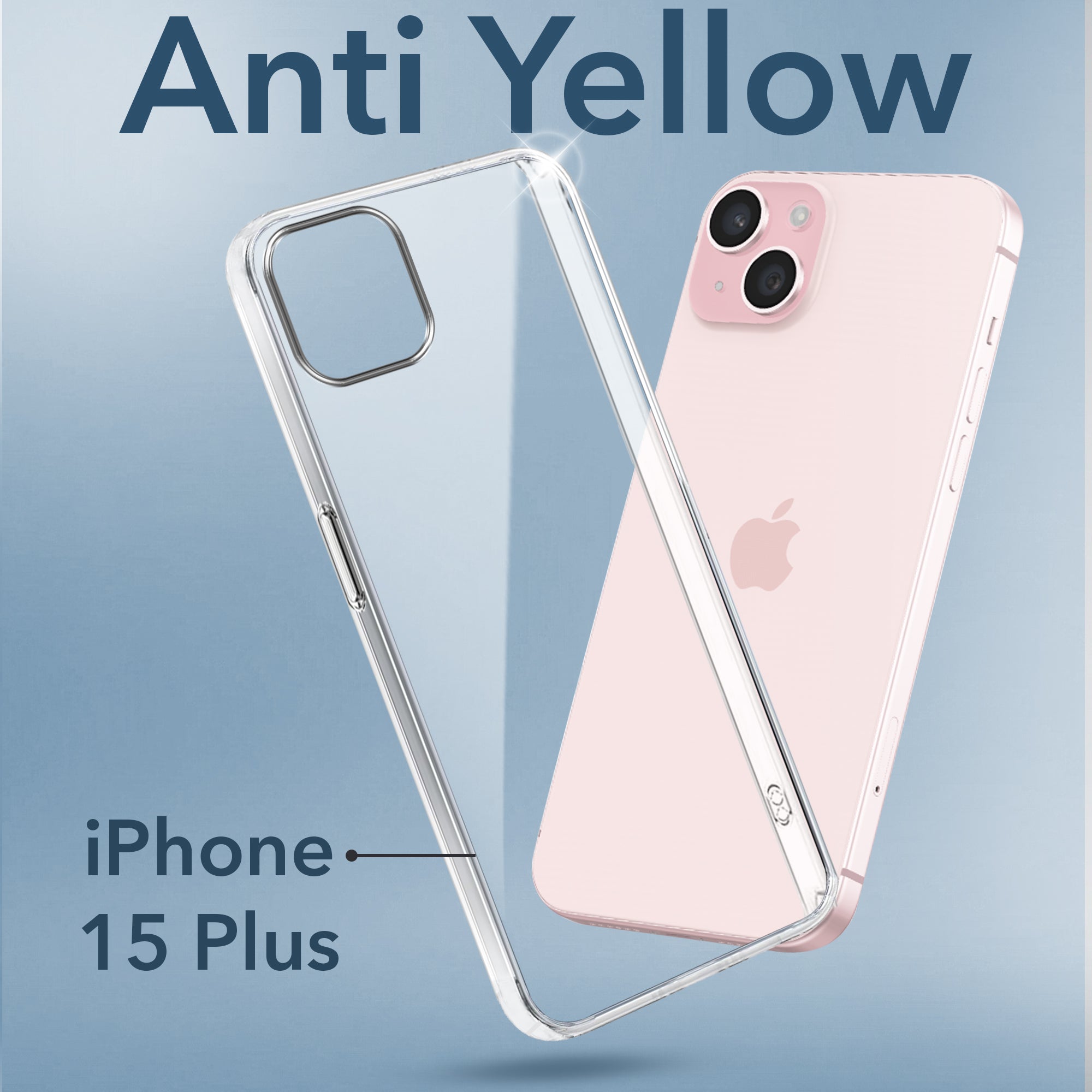 For Apple iPhone 15 Plus Back Cover Case (Hard Anti Yellow Clear Case | Drop & Camera Protection | Shockproof Polycarbonate)