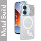For Redmi A7 4G Metallic Back Cover Case (Metallic Camera Protection & Buttons | Translucent Milky Shade | Hard Polycarbonate)
