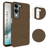 For Vivo Y19 | Vivo Y19e | Vivo T4 Lite Back Cover Case (Glass Like Camera Protection | Leather Feel | Minimalist Professional Grip)