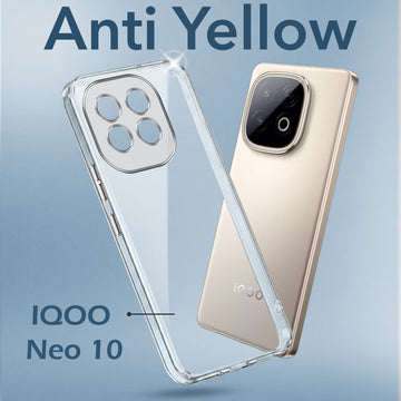 For Vivo iQOO Neo 10 Back Cover Case Lifetime Anti-Yellow Clear (Sleek Hard Crystal | Shockproof and Camera Protection