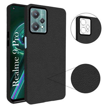 For Realme 9 Pro Back Cover Case (Glass Like Camera Protection | Leather Feel | Minimalist Professional Grip)