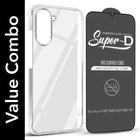 For Vivo Y18 | Y18e | Y03 | Y18i | Y18t Combo with Back Cover and 9H Tempered Glass ( Lifetime Anti-Yellow | Sleek Hard Crystal | Oleophobic Coating Screen Glass)