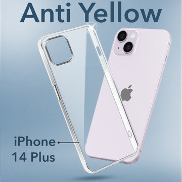 For Apple iPhone 14 Plus Back Cover Case (Hard Anti Yellow Clear Case | Drop & Camera Protection | Shockproof Polycarbonate)
