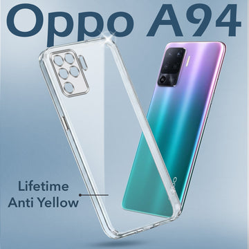 For Oppo A94 4G Back Cover Case (Hard Anti Yellow Clear Case | Drop & Camera Protection | Shockproof Polycarbonate)