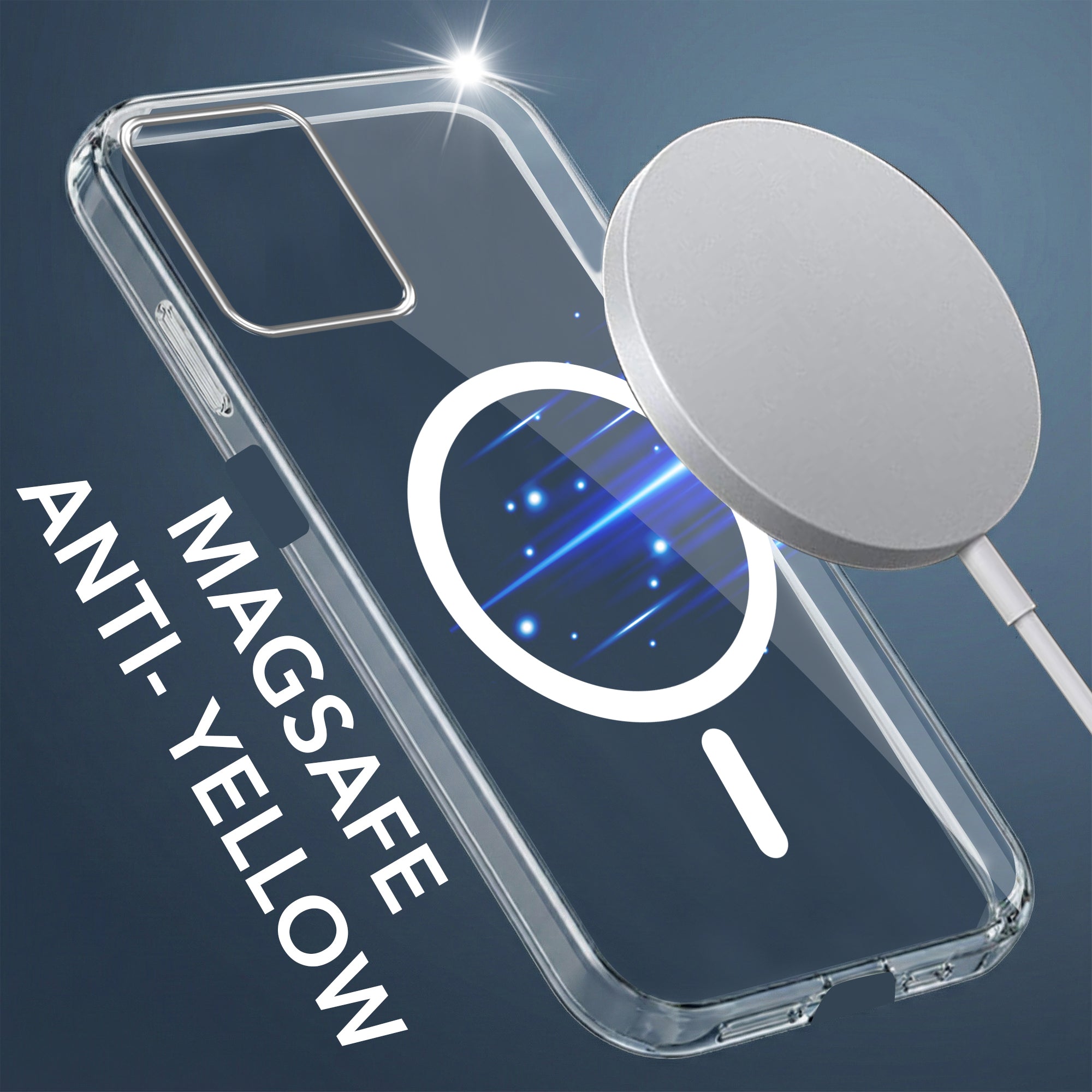 For Motorola Moto G54 Back Cover Case Lifetime Anti-Yellow MagSafe Compatible Clear (Sleek Hard Crystal | Shockproof and Camera Protection)