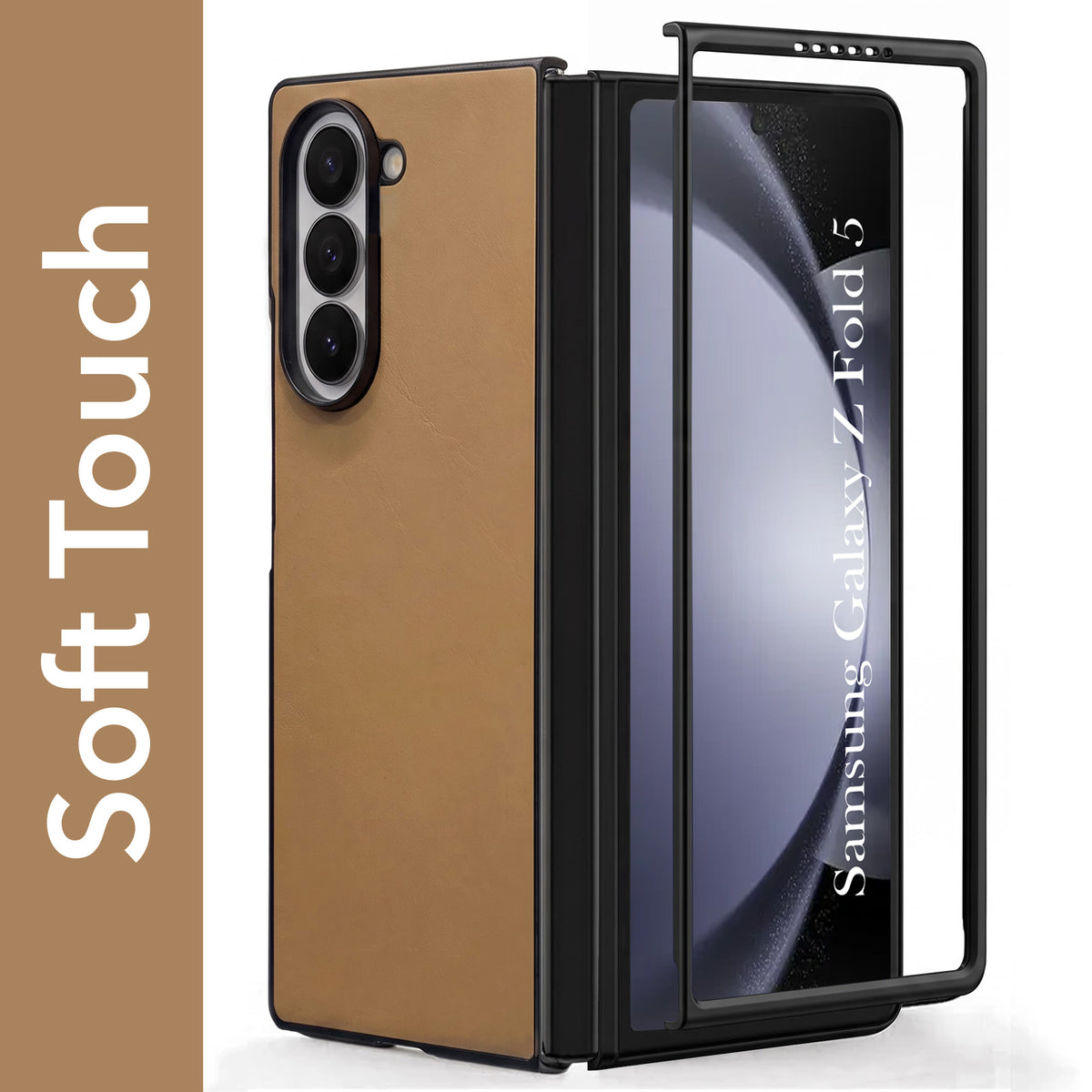 For Samsung Galaxy Z Fold 5 Premium Cover Case (Soft Leather Touch | Interior Protective Cloth | Slim 360* Protection)