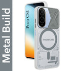 For Poco C81 5G Metallic Back Cover Case (Metallic Camera Protection & Buttons | Translucent Milky Shade | Hard Polycarbonate)