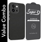 For OnePlus 13S Combo with Back Cover and 9H Tempered Glass (Lifetime Anti-Yellow | Crystal Clear Shockproof | Oleophobic Coating Screen Glass)