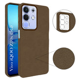 For Vivo iQOO Z10x Back Cover Case (Glass Like Camera Protection | Leather Feel | Minimalist Professional Grip)