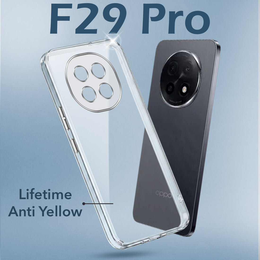 For Oppo F29 Pro Back Cover Case (Hard Anti Yellow Clear Case | Sleek Hard Crystal Clear | Drop & Camera Protection | Shockproof Polycarbonate)