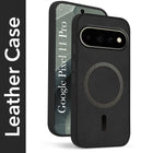 For Google Pixel 11 Pro Back Cover Case Leather Finish (MagSafe Compatible Wireless Charging | Soft Touch | Camera Bump Protection)