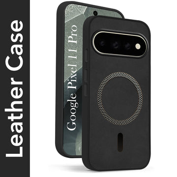 For Google Pixel 11 Pro Back Cover Case Leather Finish (MagSafe Compatible Wireless Charging | Soft Touch | Camera Bump Protection)