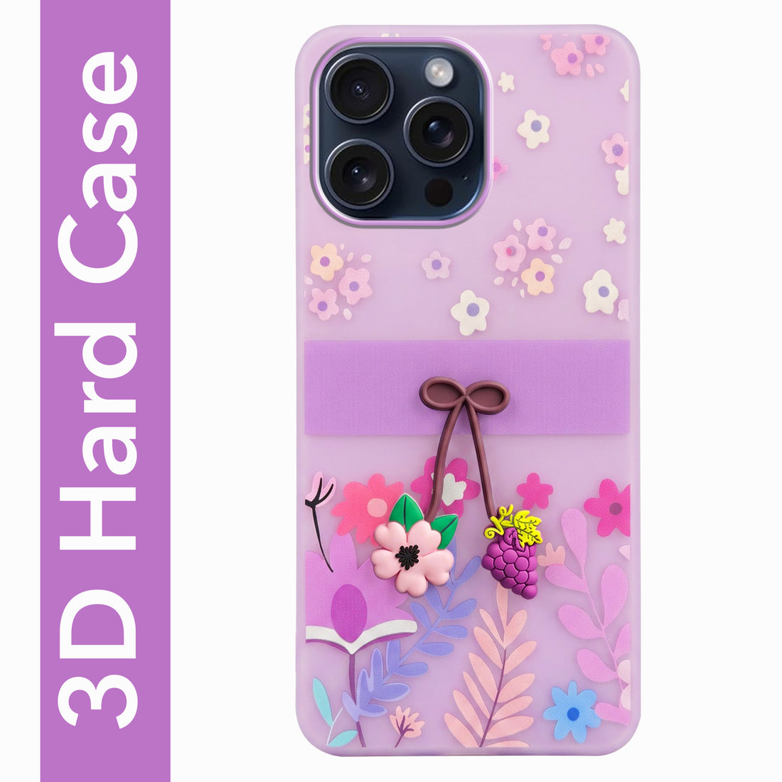 For Apple iPhone 15 Pro Max Back Cover Case (3D Cute Cartoons | Hard Back Side Soft | Matte Premium Finish | HD Printing)