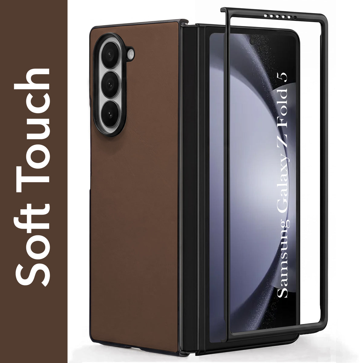 For Samsung Galaxy Z Fold 5 Premium Cover Case (Soft Leather Touch | Interior Protective Cloth | Slim 360* Protection)