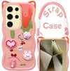 For Samsung Galaxy S24 Ultra Back Case Cover Strap (3D embossed Figures | Strap Holder | 360* Soft Cushion with Camera Bump)