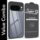 For Google Pixel 10 Pro Combo with Back Cover and 9H Tempered Glass (Lifetime Anti-Yellow | Crystal Clear Shockproof | Oleophobic Coating Screen Glass)