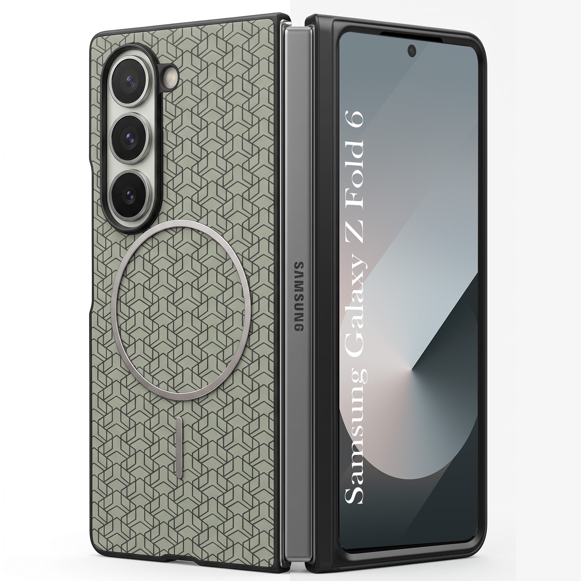 For Samsung Galaxy Z Fold 6 Back Cover Case Leather Finish (MagSafe Wireless Charging Compatible | Inside Microfiber Cloth)