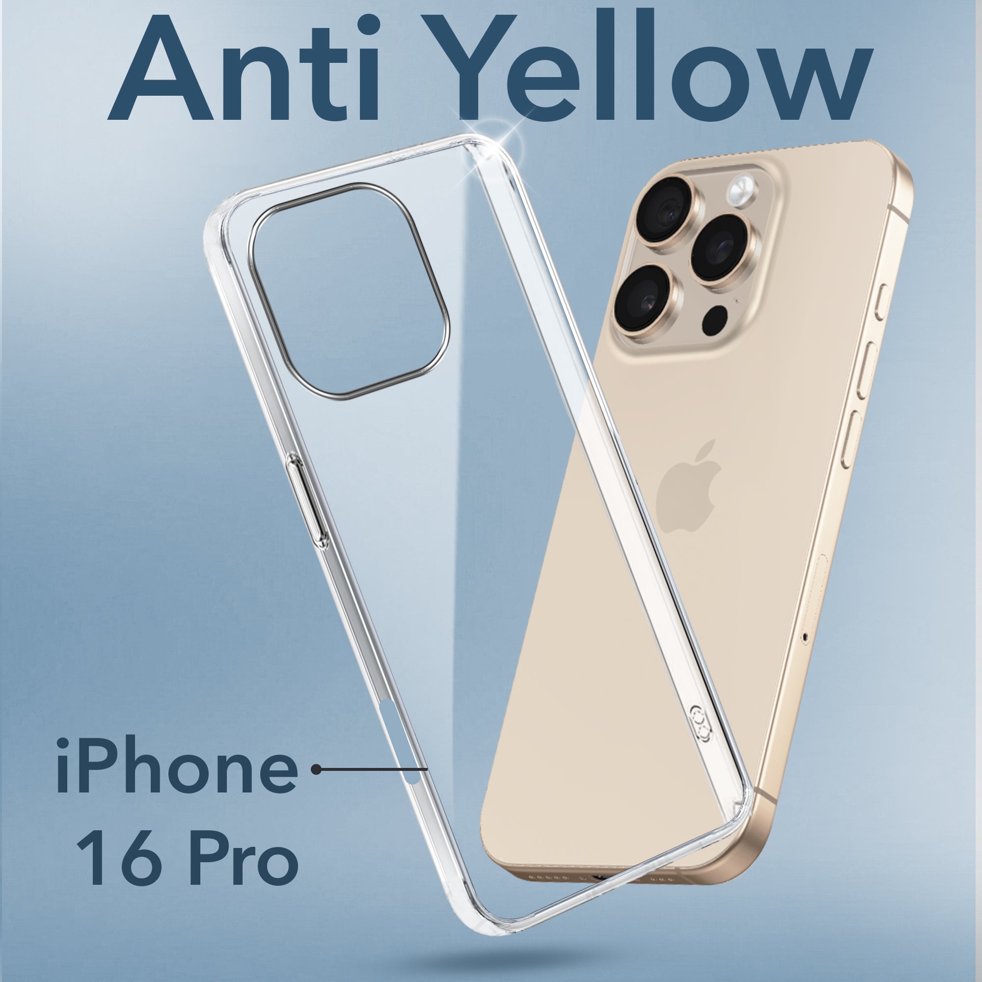 For Apple iPhone 16 Pro Back Cover (Hard Anti Yellow Clear Case | Drop & Camera Protection | Shockproof Polycarbonate)