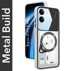 For Vivo iQOO Z10 Lite Metallic Back Cover Case (Metallic Camera Protection & Buttons | Translucent Milky Shade | Hard Polycarbonate)