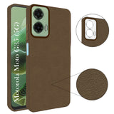 For Motorola Moto G35 5G Back Cover Case (Glass Like Camera Protection | Leather Feel | Minimalist Professional Grip)