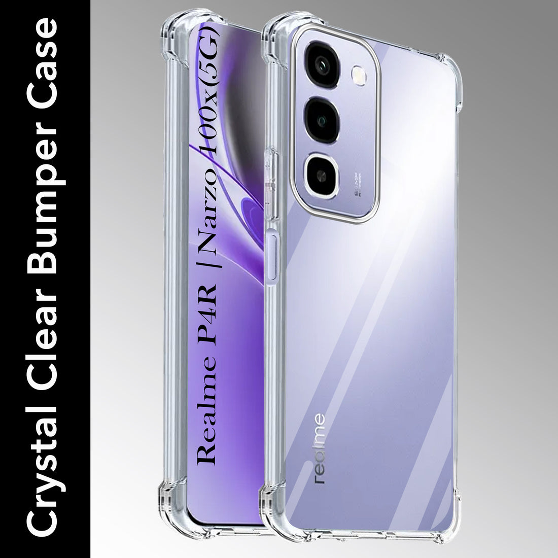 For Realme P4R 5G Back Cover Shockproof Crystal-Clear (Drop & Camera Protection | Hard Polycarbonate)