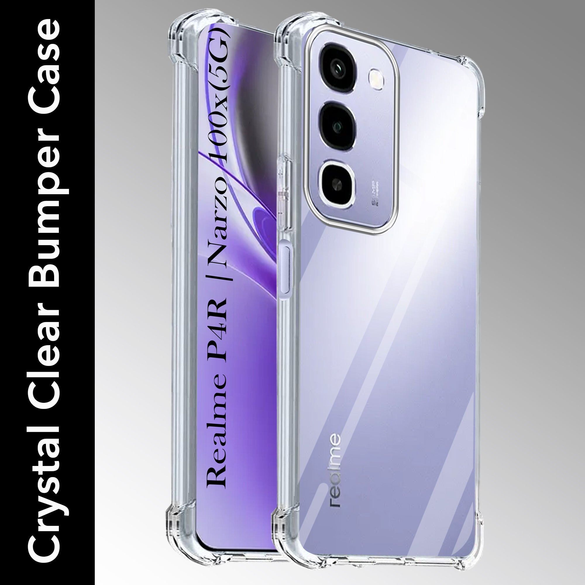 For Realme P4R 5G Back Cover Shockproof Crystal-Clear (Drop & Camera Protection | Hard Polycarbonate)