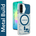 For Samsung Galaxy A27 5G | Galaxy M47 5G Metallic Back Cover Case (Metallic Camera Protection & Buttons | Translucent Milky Shade | Hard Polycarbonate)