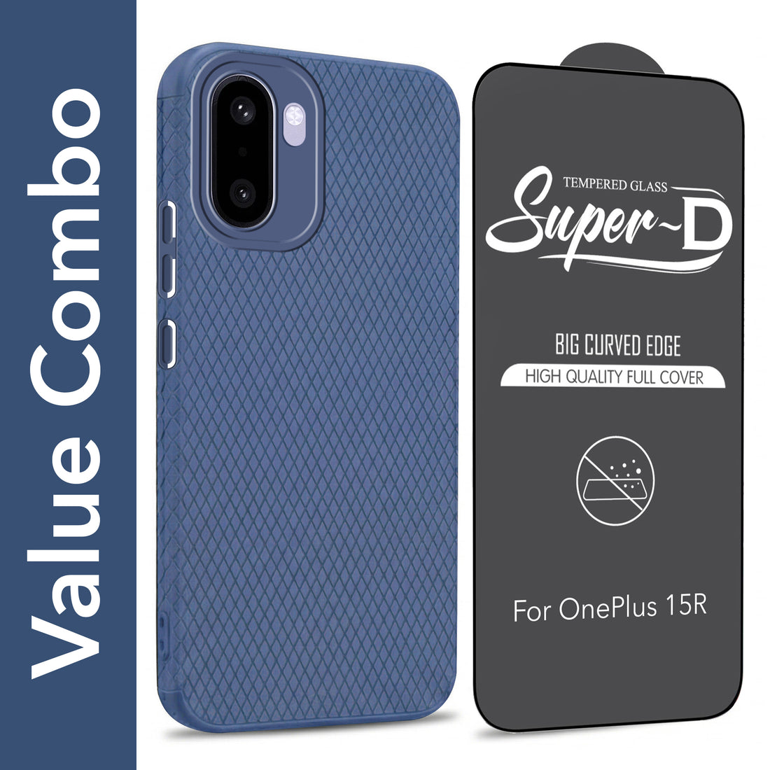 For OnePlus 15R Combo with Back Cover and 9H Tempered Glass (Liquid Silicone | Camera Protection | Oleophobic Coating Screen Glass)