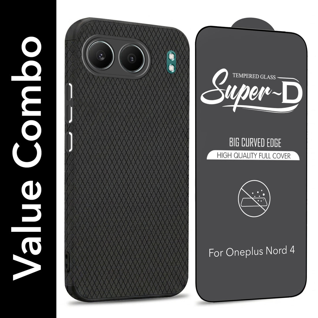 For Oneplus Nord 4 Combo with Back Cover and 9H Tempered Glass (Liquid Silicone | Camera Protection | Oleophobic Coating Screen Glass)