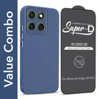 For Motorola Moto Edge 60 Combo with Back Cover and 9H Tempered Glass (Liquid Silicone | Camera Protection | Oleophobic Coating Screen Glass)