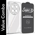 For Vivo X300 Ultra Combo with Back Cover and 9H Tempered Glass (Lifetime Anti-Yellow | Sleek Hard Crystal | Oleophobic Coating Screen Glass)