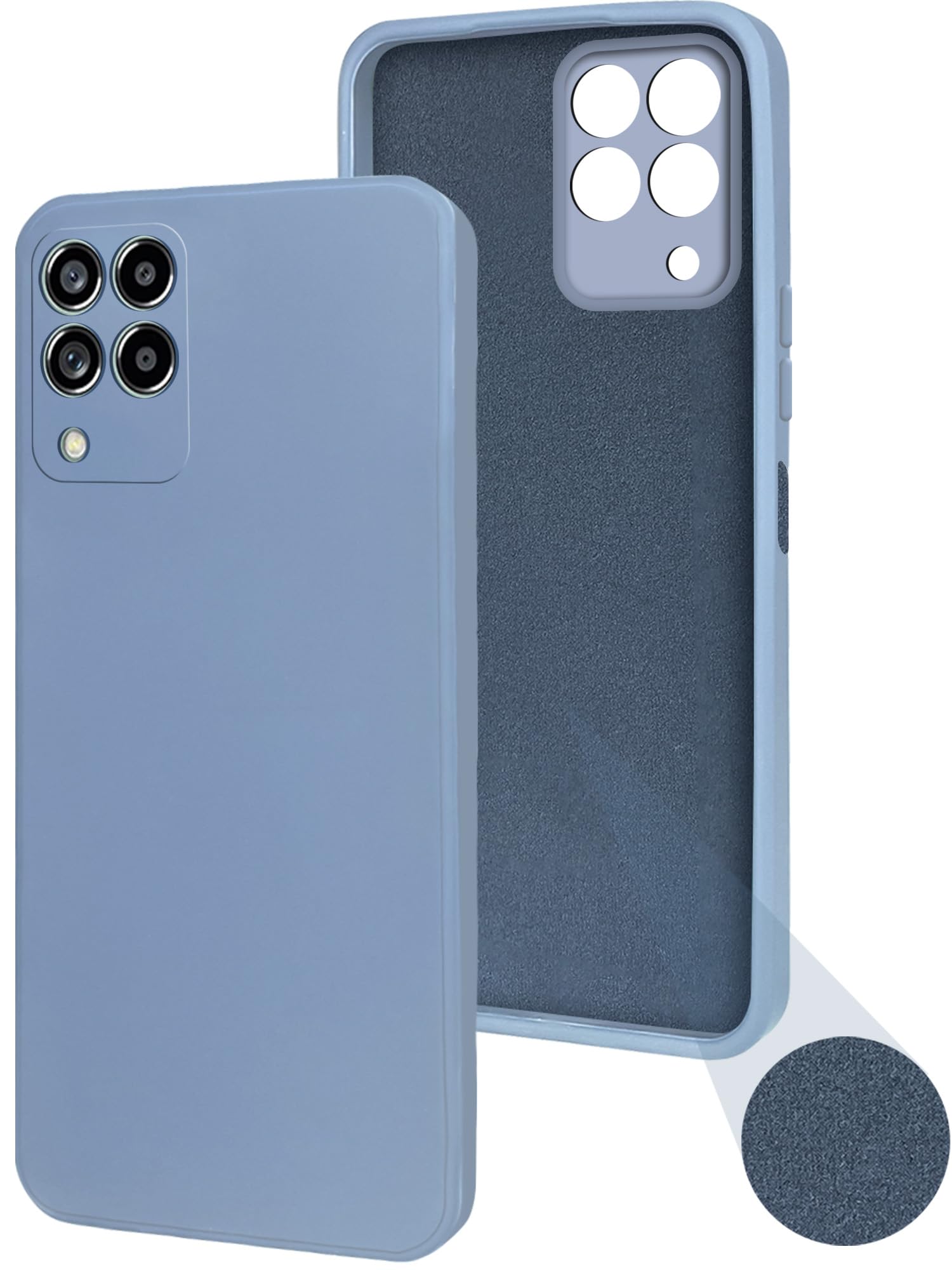 For Samsung Galaxy M53 5G Back Cover Case (Matte Finish Silicone with Inside Fiber cloth |Black)