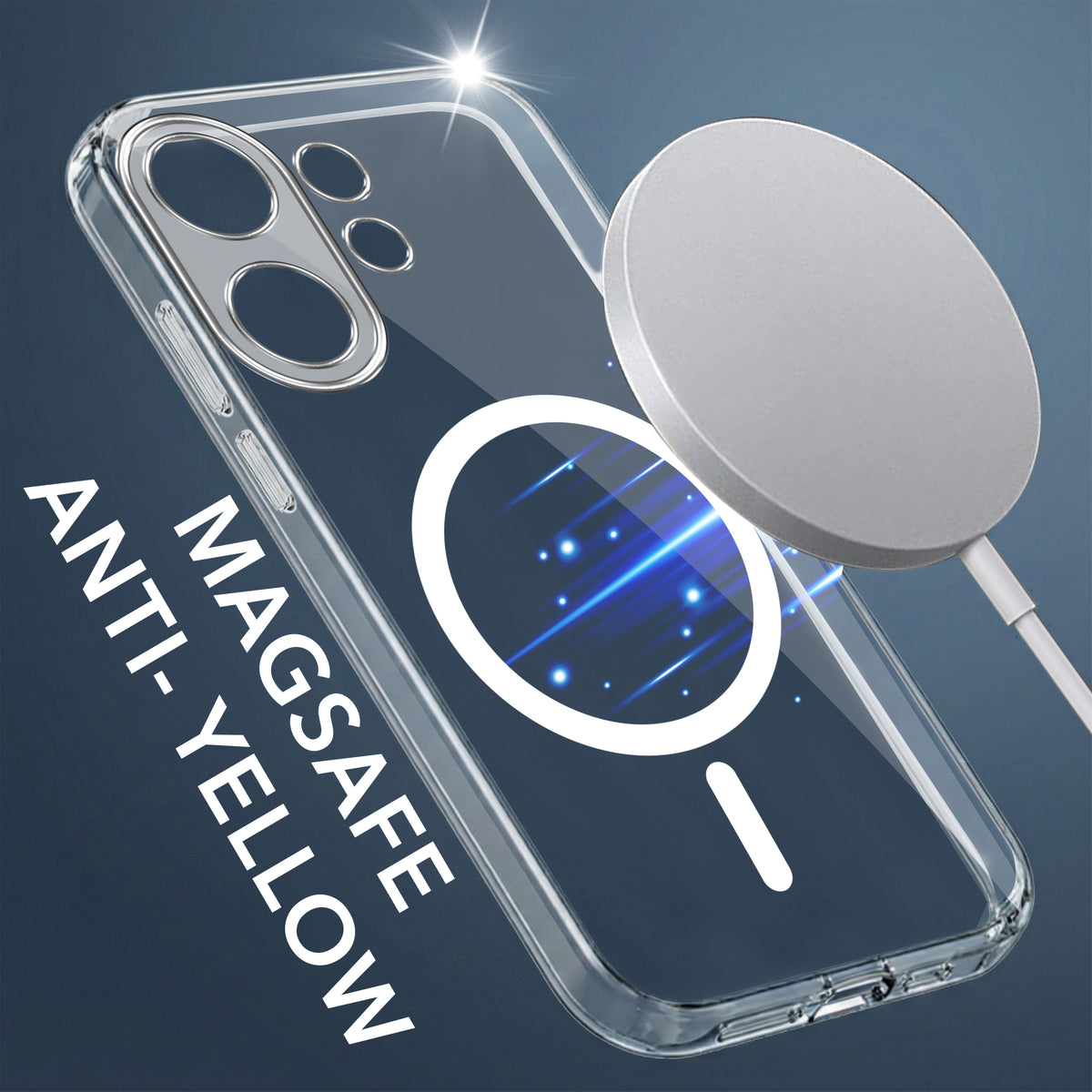 For Vivo V60 | Vivo T4 Pro Back Cover Case Lifetime Anti-Yellow MagSafe Compatible Clear (Sleek Hard Crystal | Shockproof and Camera Protection)