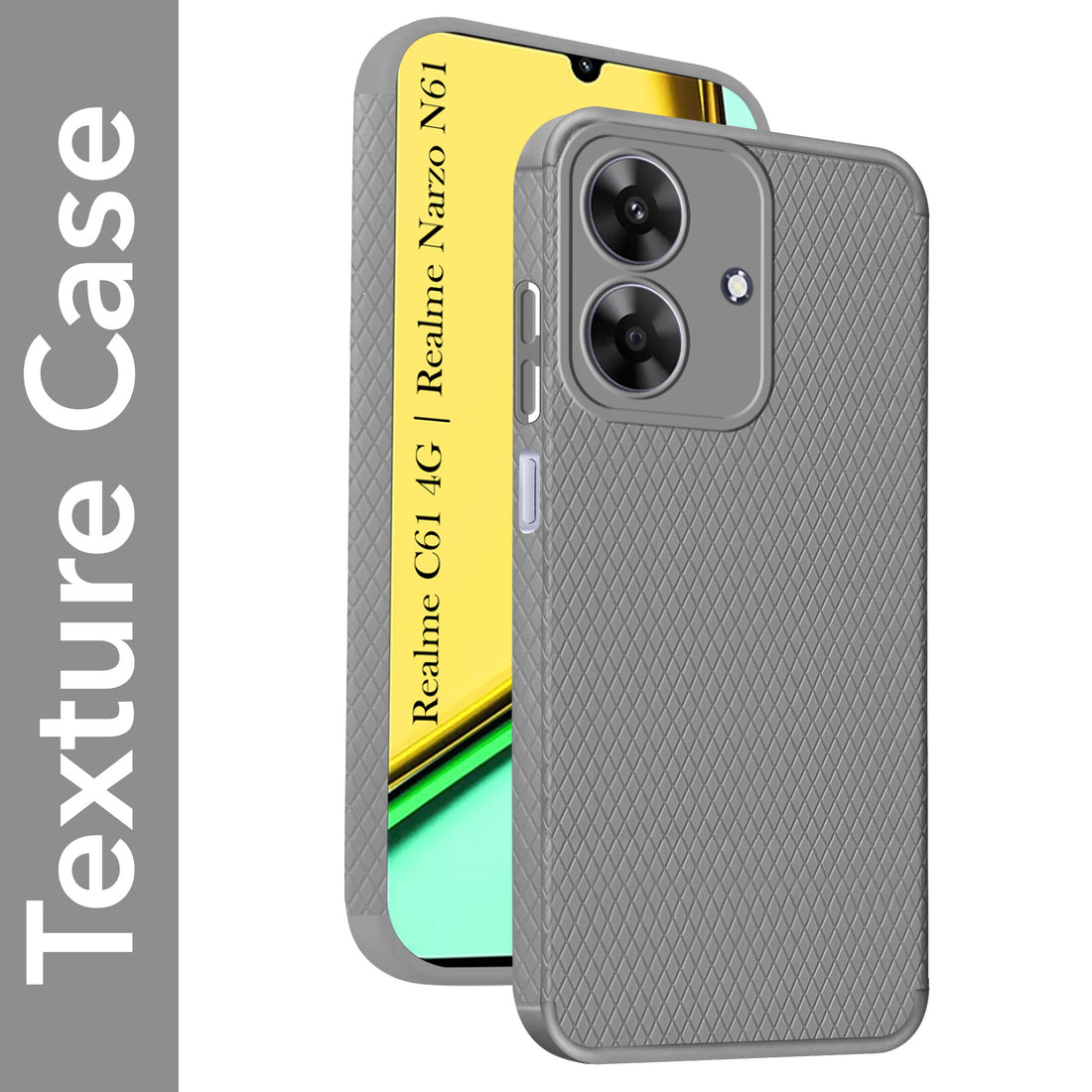 For Realme C61 | Realme Narzo N61 Back Cover Case (Liquid Silicone | Side Grip | Camera Protection)